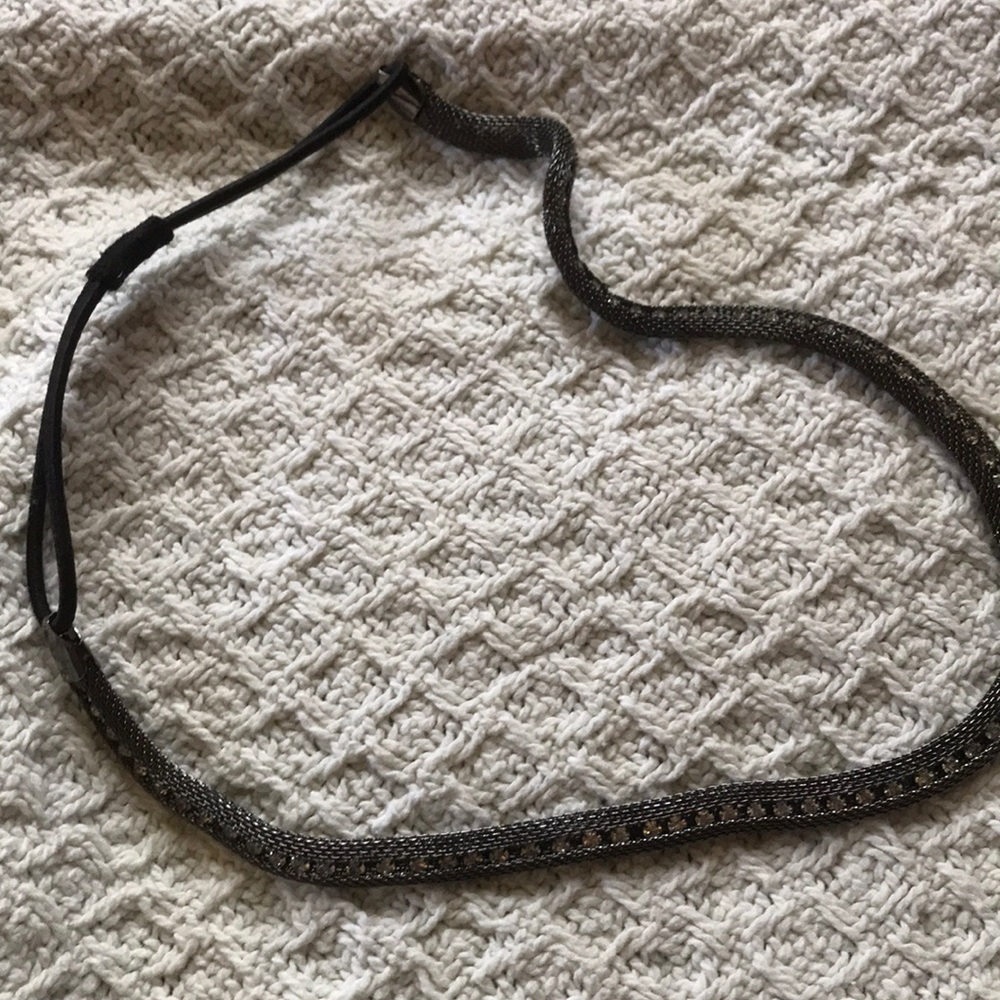 Dark grey gemstone headband